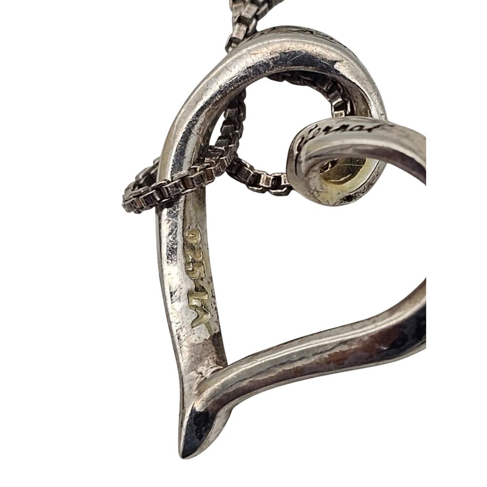 Sterling Silver Heart Love Is Patient Pendant Necklace - Picture 3 of 7